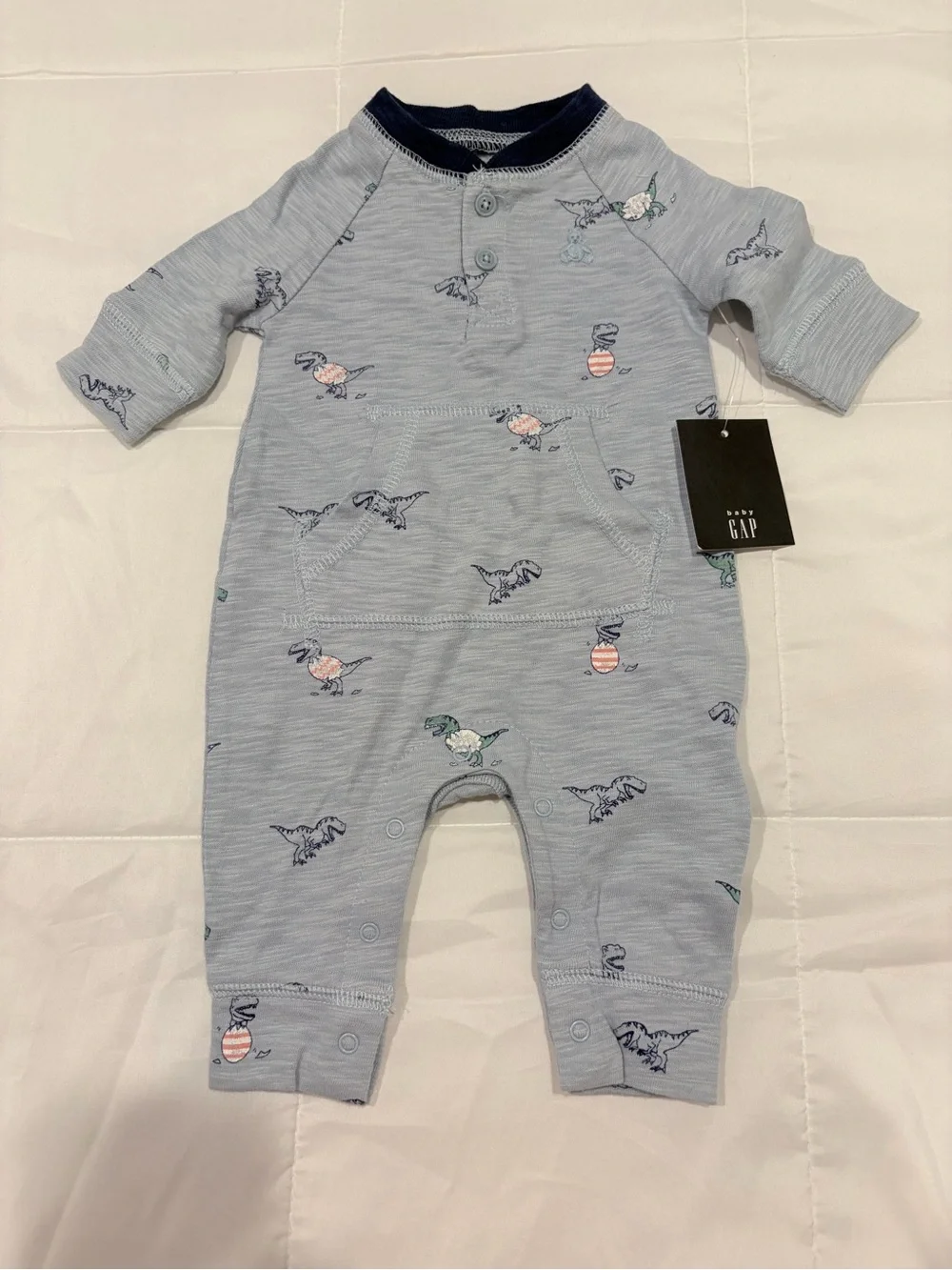 GAP Light Blue Printed Dino One-Piece-NWT